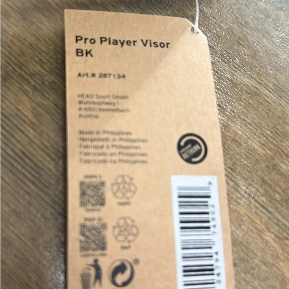 Black Head Tennis Visor with Silver Logo - Picture 3 of 4